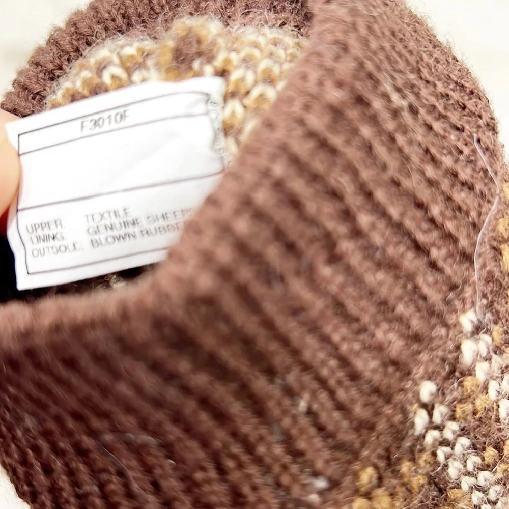 UGG Brown Plaid Cardy Cardigan Sweater Boots 12